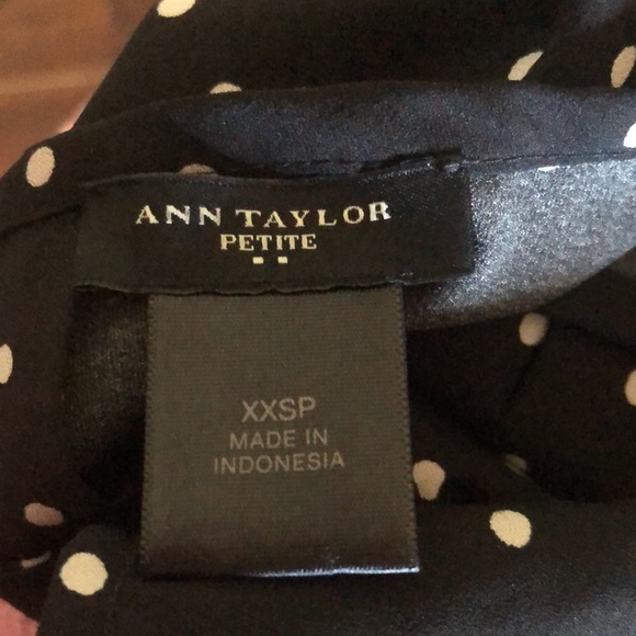 ANN Taylor petite | Black and white polka dot short sleeved blouse - Picture 12 of 13